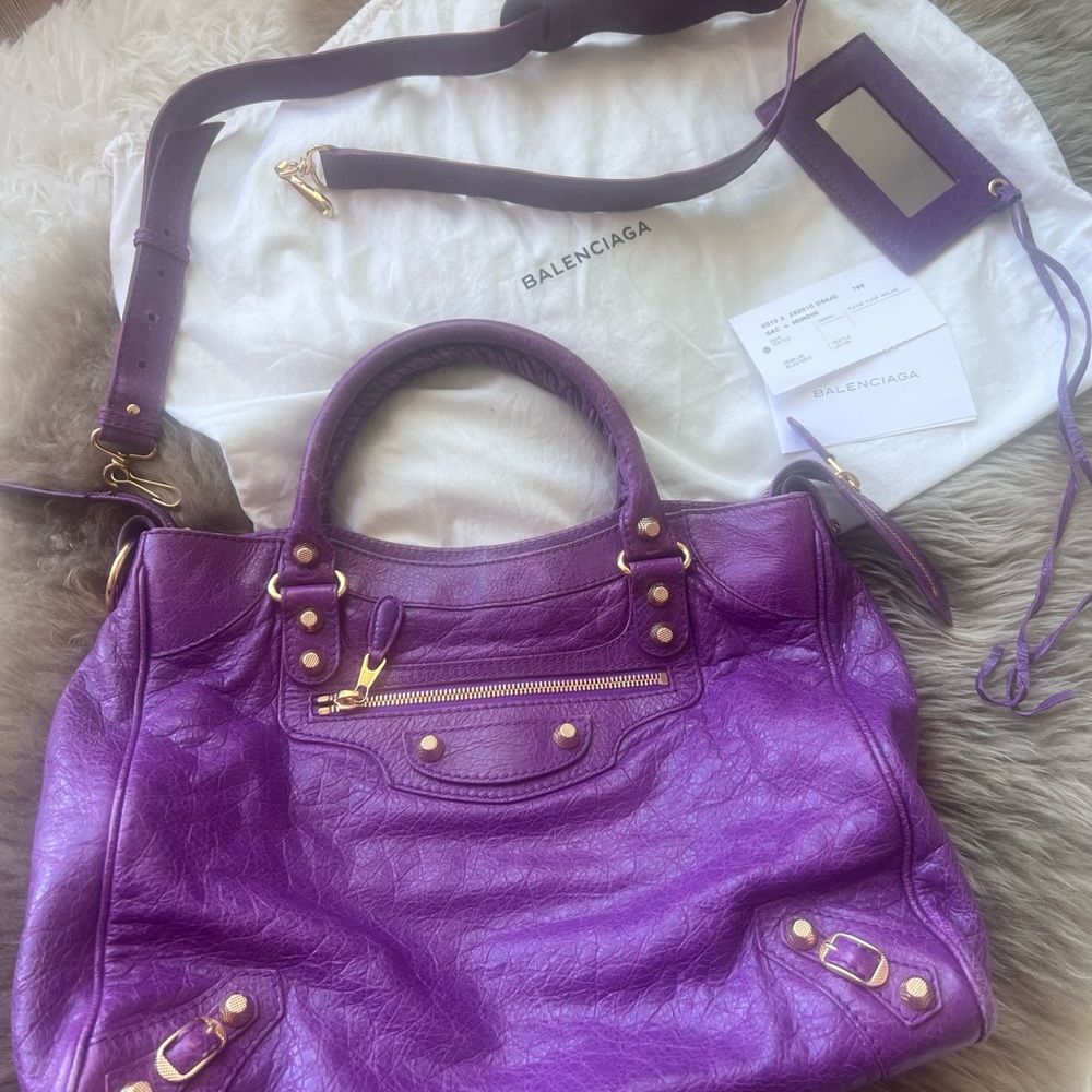 Balenciaga Agneau Giant 12 Gold Hardware Velo in Ultraviolet